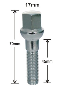 17mm heat treated ball seat wheel bolts