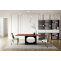 Nordic minimalist light luxury Italian dining simple modern mirrored dining table Negotiation table desk