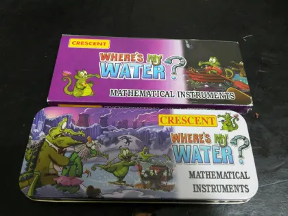 Math Instruments Set with Metal Storage Tin Box