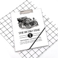 Retro time style cover A4 clipboard with notebook