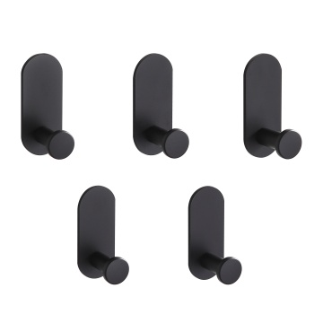Black Nordic Wall-Mounted Metal Robe Hook for Living Room, Bathroom, Wardrobe, Towel, Coat, Clothes