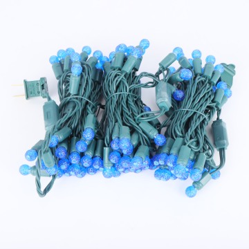 Waterproof 120V 17FT RGB LED String Lights - 50 Count G12 Faceted for Outdoor Christmas Decor