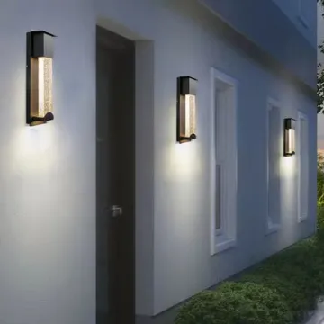 LED Induction Crystal Outdoor Wall Lamp for Villa Courtyard, Balcony, and Corridor