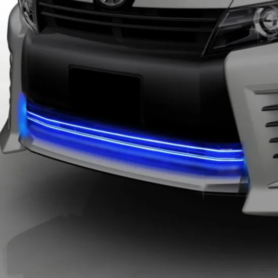 Chrome LED Strip Front Bumper Grille Trim for Toyota Voxy 80 Accessories