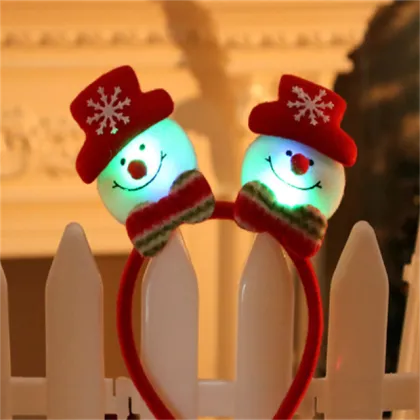 LED Light Up Christmas Santa Reindeer Snowman Bear Headband