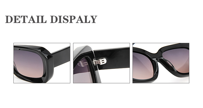 Bold Square Acetate Sunglasses with Curved Temples ME2003-detail