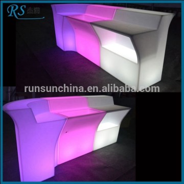 Colorful light led furniture plastic bar table, modern counter,led bar counter