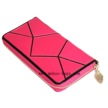 High Quality Real Leather Wallet for Lady (MH-2066 fushia)