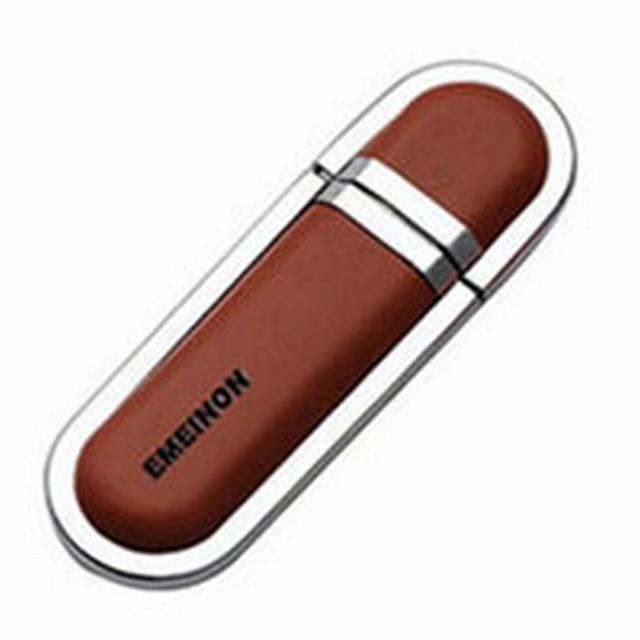 Beautiful Leather USB Flash Drive, USB 2.0, Custom Logo