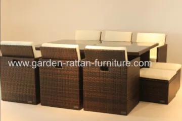Outdoor Modern Wicker Dining Set 11pcs Garden Sets 