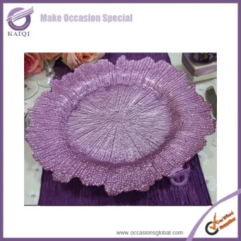18900 violet elegant flora wedding reef charger plates wholesale