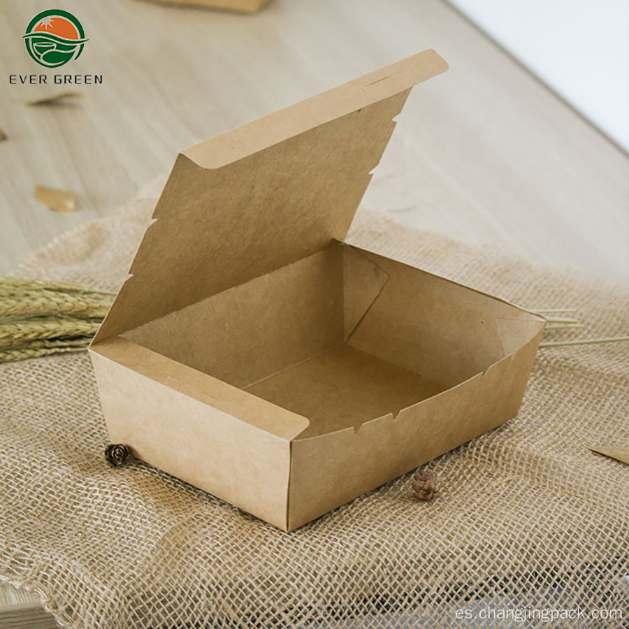 Caja de almuerzo de 3 compartimentos biodegradable desechable