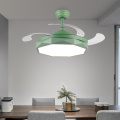 Led green color bedroom energy saving ceiling fan