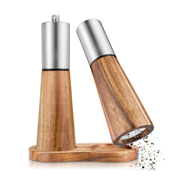 Handheld Wooden Pepper Salt Grinder - Kitchen BBQ Cooking Tool