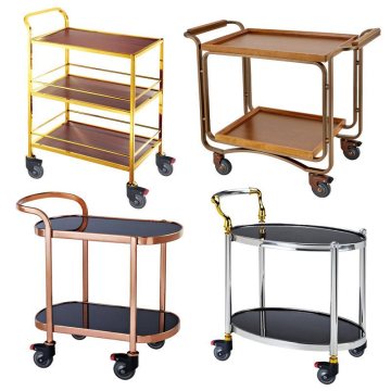 Durable Two-Tier Stainless Steel Food Cart for Hotels and Restaurants