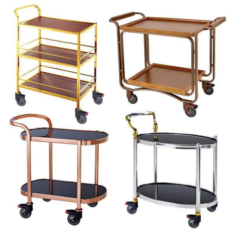 Durable Two-Tier Stainless Steel Food Cart for Hotels and Restaurants