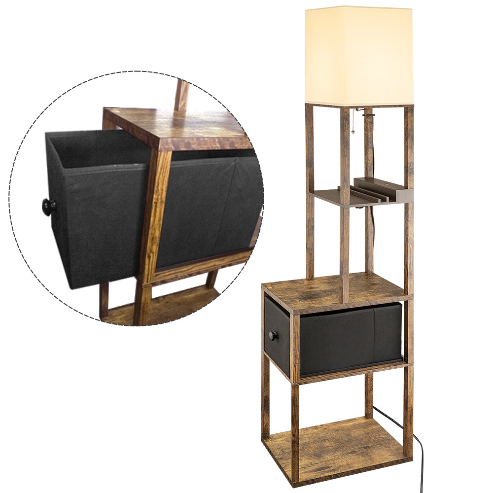 F250830 Shelf floor lamp with drawer USB (8)