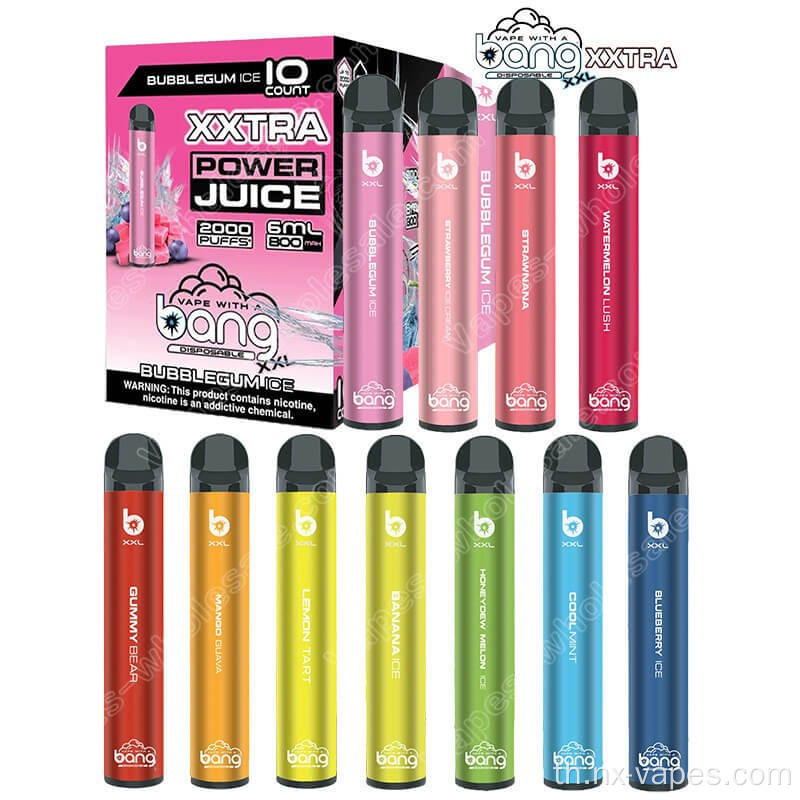 Bang XXL รสชาติ vape แบบใช้แล้วทิ้ง