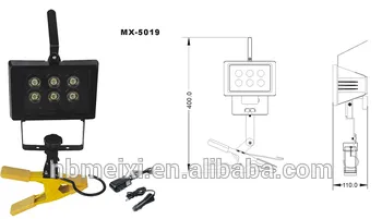 2016 hot selling 6watt rechargeable flood light with the clamp connector super bright