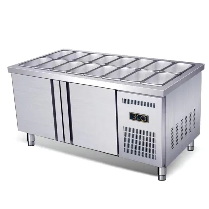 Stainless Steel Small Grids Chiller Patisserie Showcase Fridge
