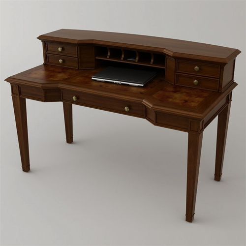 Wood Writing Desk With Hutch