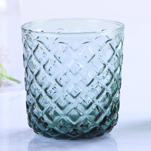 Factory Direct High Quality Diamond Pattern Colored Glass Cup