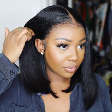 Wholesale Peruvian Bob Wig 13*4*1 HD Lace Front Wigs, 8-14Inch Peruvian Bob Wig, Natural Virgin Remy Human Hair Front Lace Wig