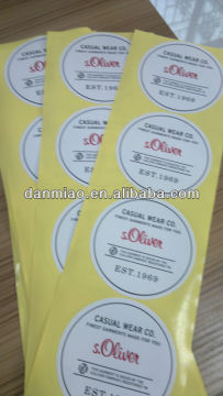 Die-cutting in round adhesive paper sticker