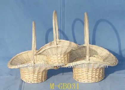 Chic wicker flower basket & classical cream wicker flower basket