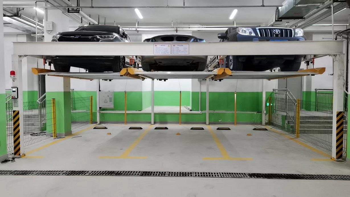 4 Post Estacionamiento de elevación de autos de doble nivel