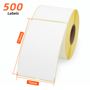 Blank direct thermal label 75x120mm logistics label