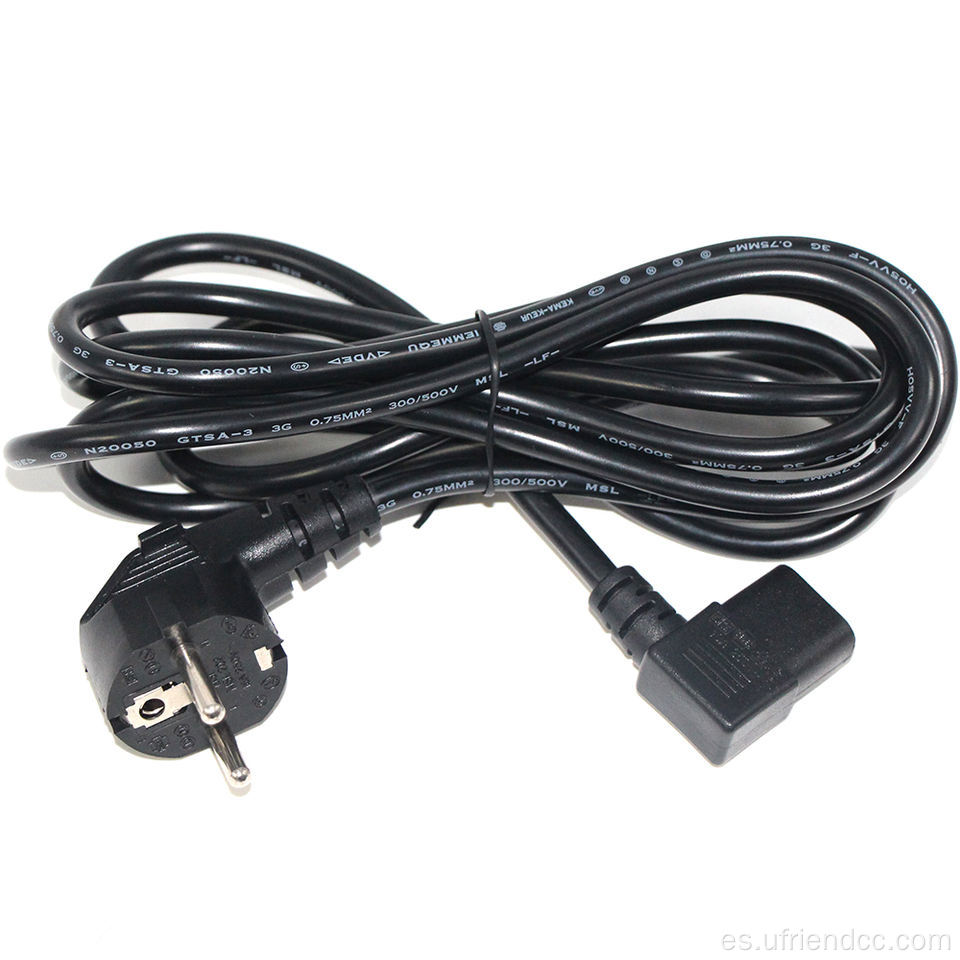 Conector de enchufe de cable de alimentación de la UE IEC C13