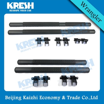 Hot sell 4x4 SUV black and chrome tubular side step for Jeep Wrangler JK, different size can be suit for 2door and 4door