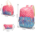 Atacado 3pcs Conjunto de mochila de meninas de estudantes primárias