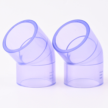 Clear PVC 45 degree elbow PN16