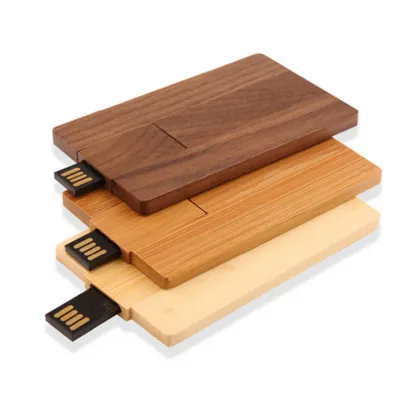 Wooden Flip Card USB Flash Drive