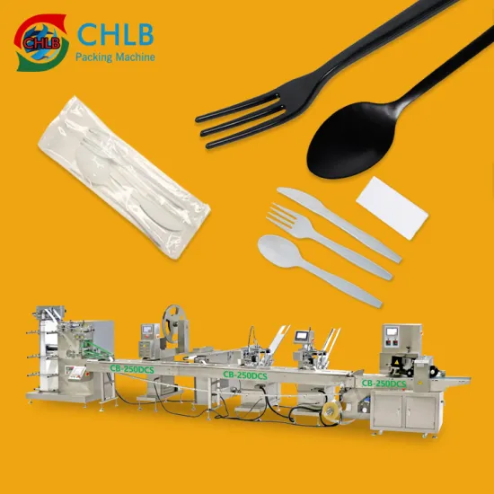 Automatic Spoon Packing Machine for Plastic Spoons in 100 Pcs Packs