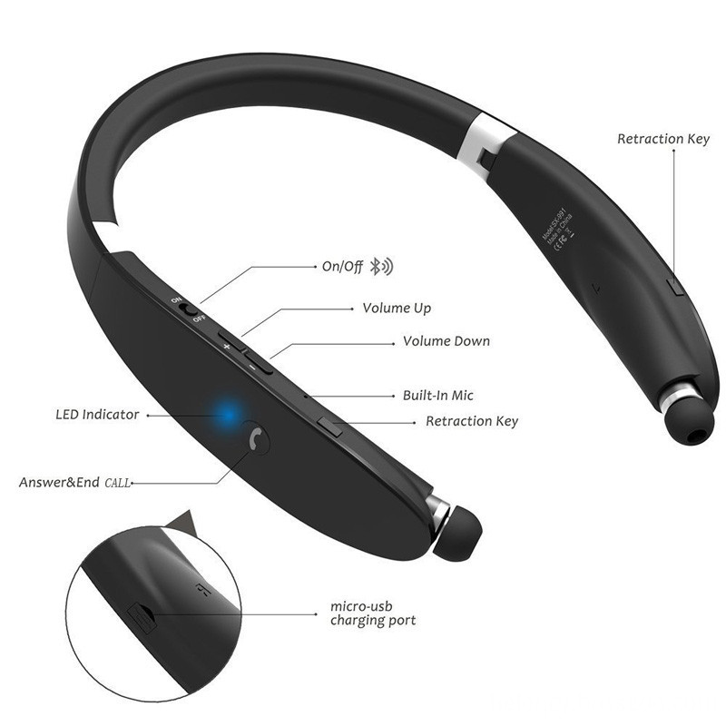 headphones with retractable cord