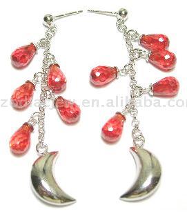 925 Sterling Silver Earring With Semi-Precious Stone