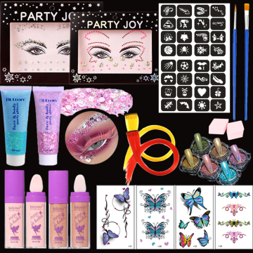 Customizable Girl Makeup Kits: Perfect for Music Festivals, Raves, Concerts, Children's Parties, Halloween, Christmas, and More