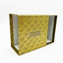 Caja de cajón deslizante de oro de lujo para envases de velas