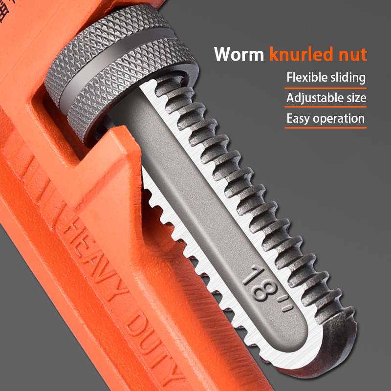 Professional F type valve pipe wrench universal heavy adjustable water wrench American full coated pipe wrench