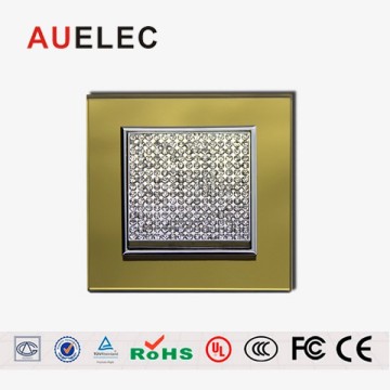 High quality diamond gold tempered crystal wall switch