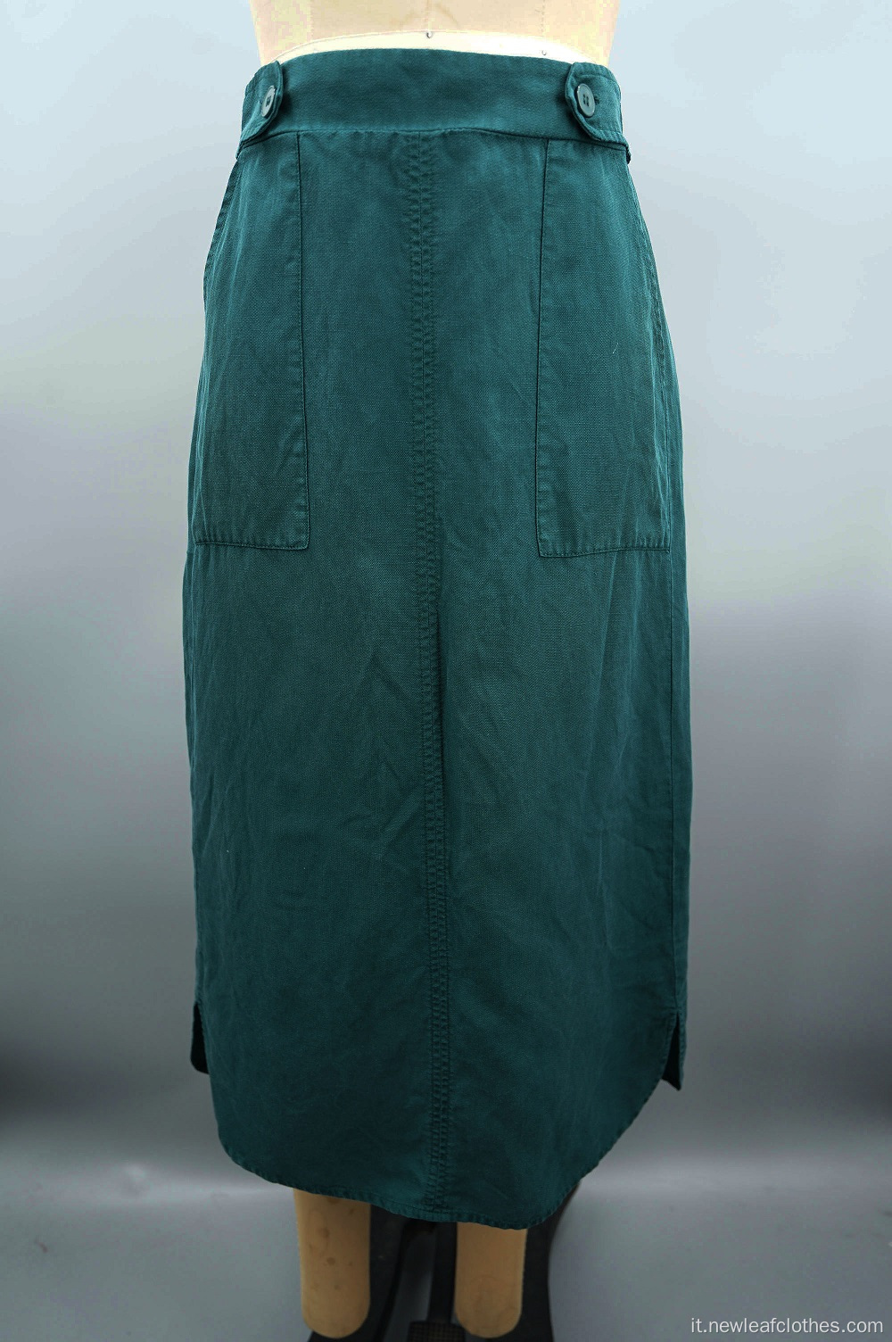 Gonna elastica a fessura tasca casual da donna