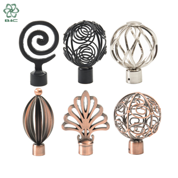Modern Extra Long Round Metal Curtain Rod with Finials for Home Decoration