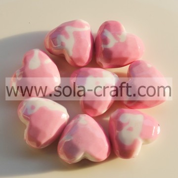 10*18*20MM Painted Colorful Fashion Heart Charm Beads Pattern