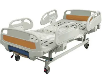2 Function Medical Manual Hospital Bed , Central Braking System Castors