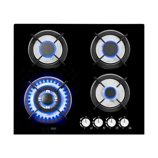 High Power Digital Kitchen Appliances with Tempered Glass 4-Burner Gas Cooker