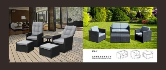 Round rattan sofa set for beach