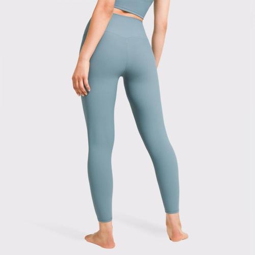 Gerippte Trainingsleggings mit hoher Taille